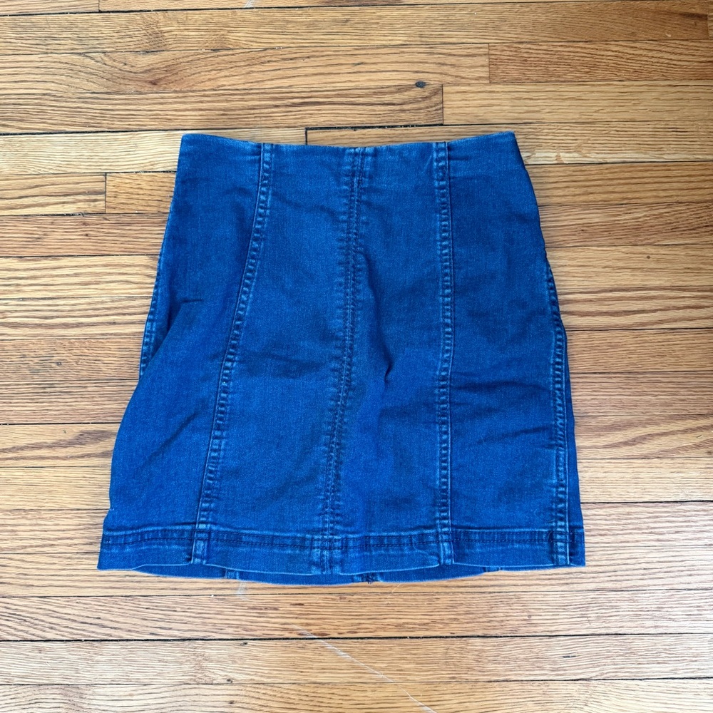 Free People Dark Blue Mini Skirt
